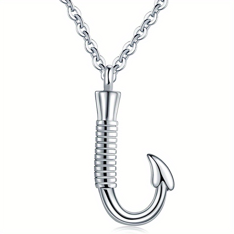 Fish Hook - Stainless Steel Cremation Ashes Keepsake Jewellery Pendant