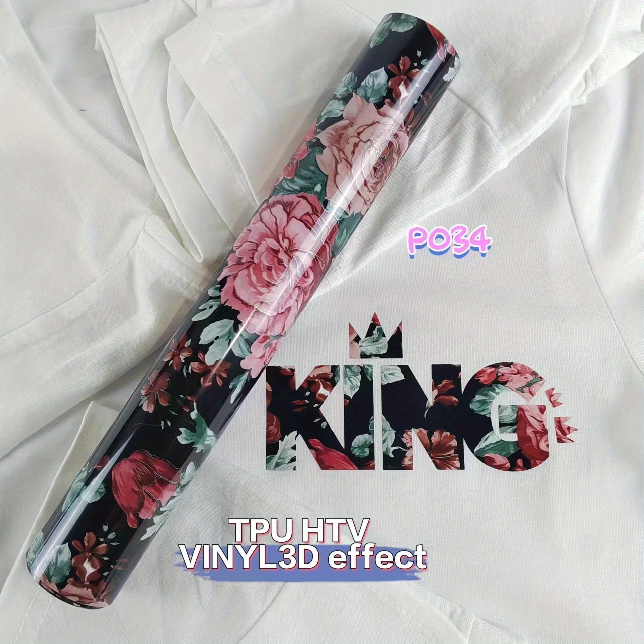 1roll 25x153cm/9.8inx5ft 3d Pattern Laser Heat Transfer Vinyl Diy Film