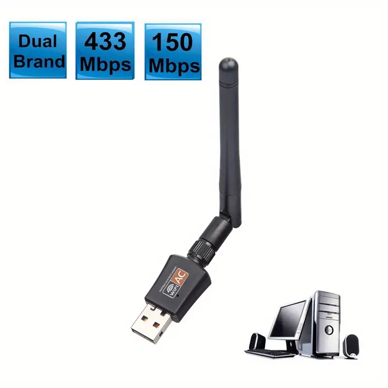ac600m dual band usb wireless card 2 4 5g receiver and transmitter computer wireless network adapter 5db details 2