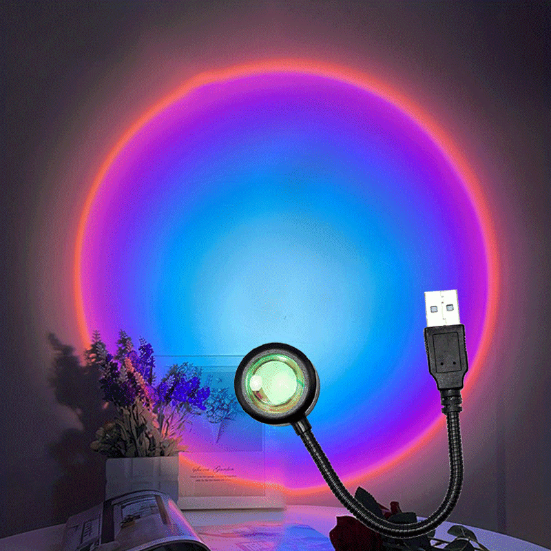Luminaire enfant Yokuli Usb 360 ° robot projecteur led veilleuses selfie  lumière chambre atmosphère lampe de table