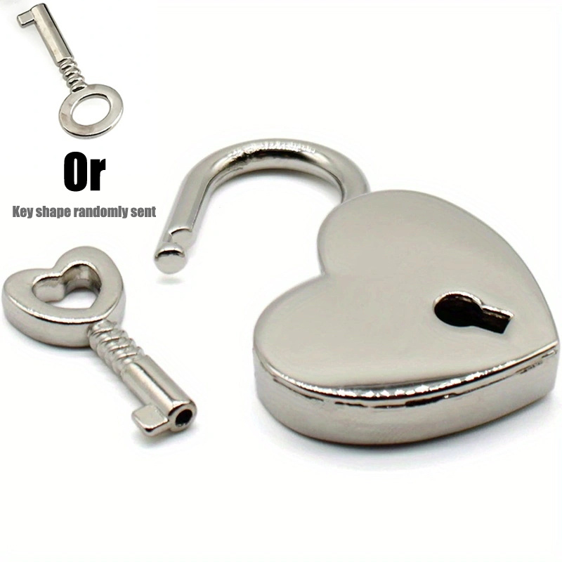 Pimoys 4 Pcs Small Lock with Keys, Heart Lock Mini Lock, Locker Decor Diary Lock for Diary Book Jewelry Storage Box (Multicolor)