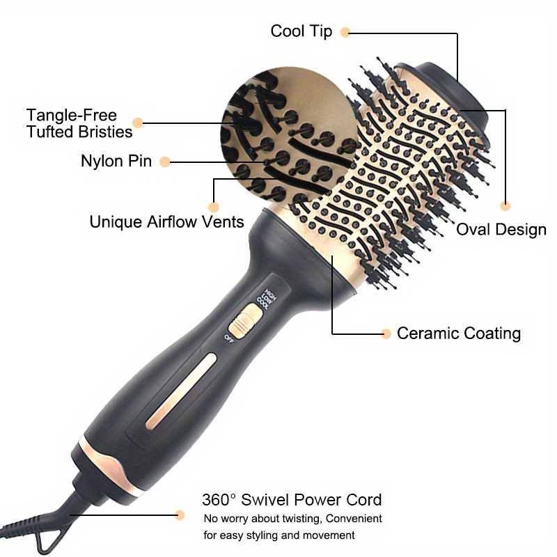 hair dryer brush hot air brush 3 in 1 drying brush hair dryer volumizer diy hair styling tool for all hair types details 6