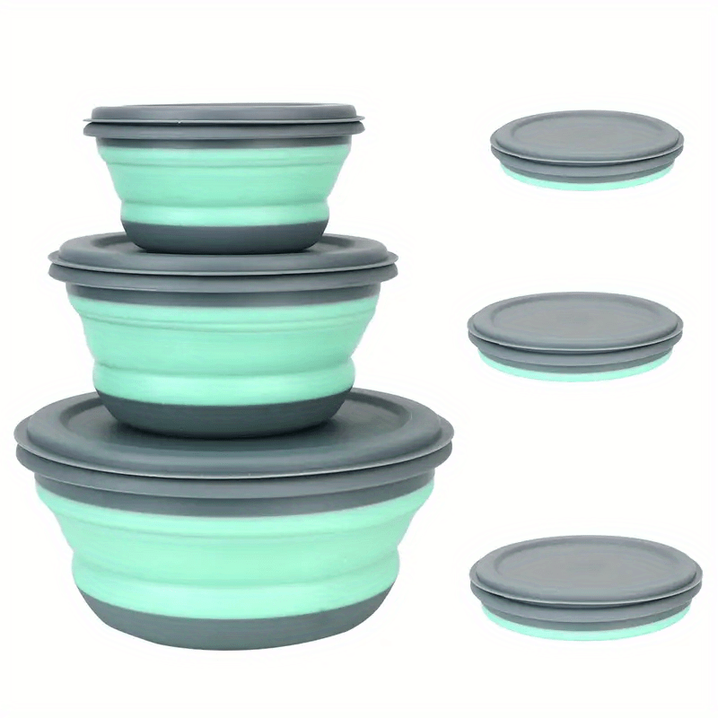 Silicone Folding Bowl Lid Portable Tableware Outdoor Travel - Temu