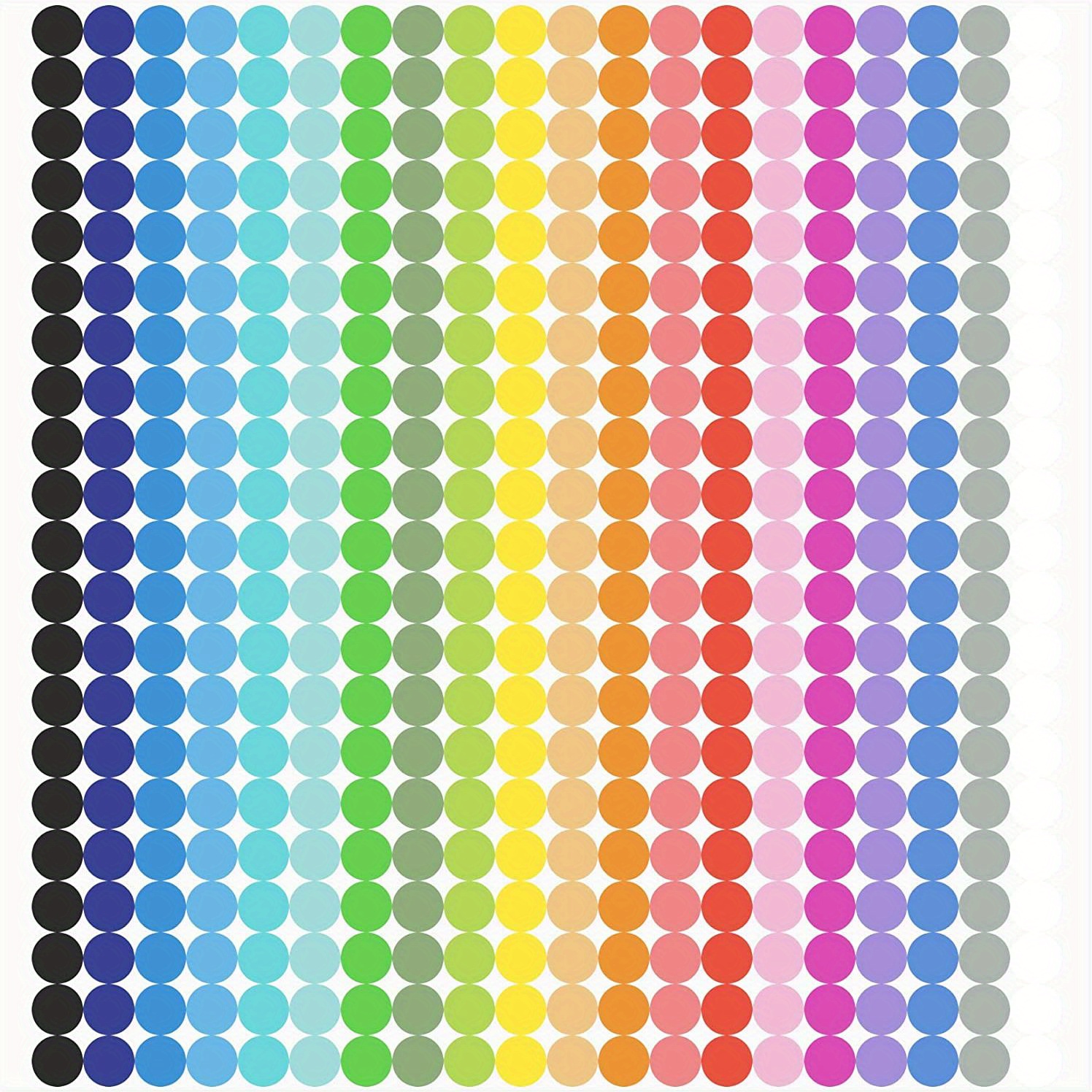  1 Inch Circle Stickers,1400 PCS Colored Dot Stickers