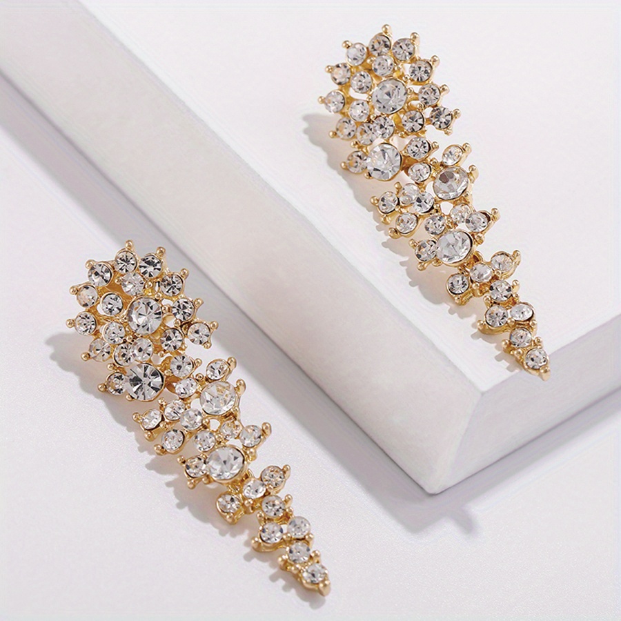 TEMU New Arrival Long Bridal Clip On Earrings Without Piercing For Women Wedding Party