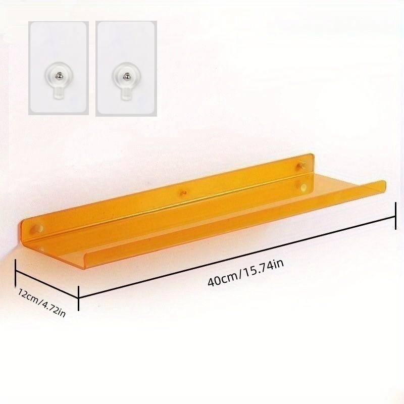 40Cm Storage Rack Acrylic Shelf Clear Wall Mounted Thick