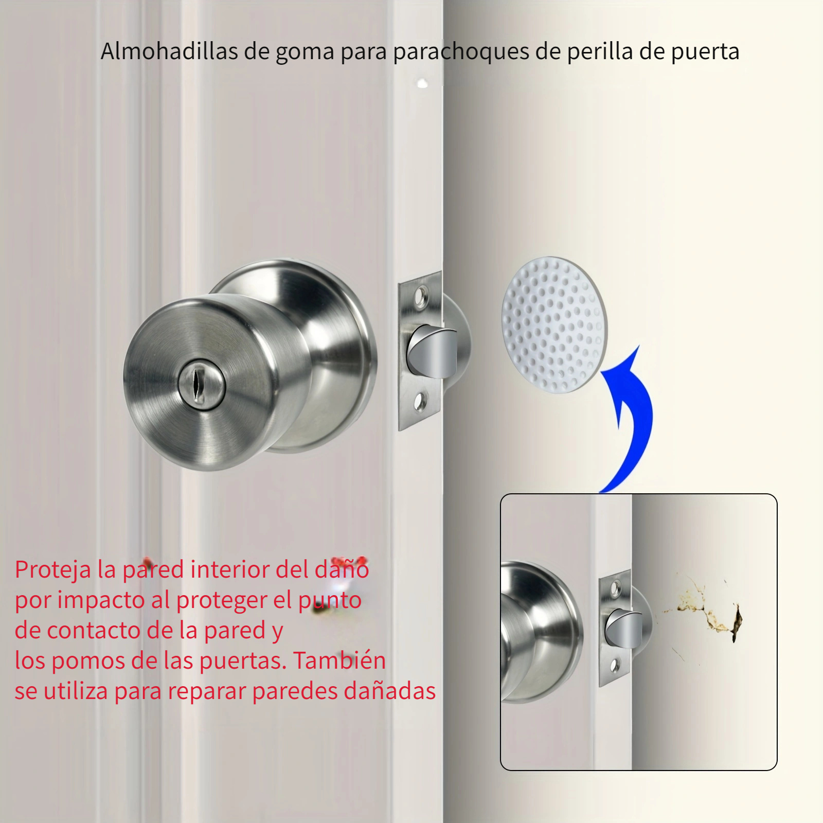 Paquete de 4 pomos de puerta de privacidad duraderos con acabado de níquel  satinado (sin llave con botón giratorio en el interior), cerradura de