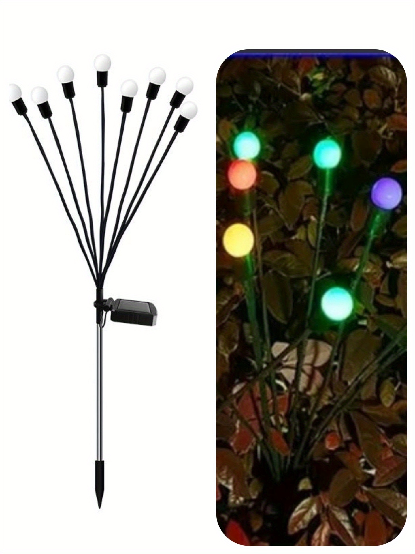 1pc outdoor waterproof holiday firework lights stake landscape 6 led solar powered firefly lights starburst solar garden light details 4