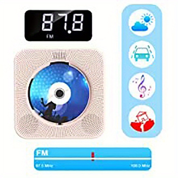 Pantalla LED Reproductor CD portátil Altavoces Bluetooth estéreo