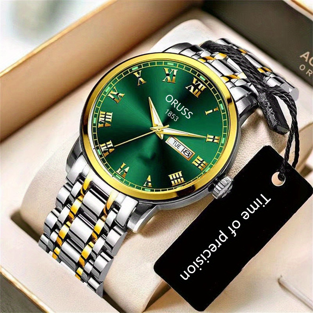 Reloj de hombre de estilo occidental con personalidad, elegante y de alta gama, con ambiente de moda y duradero, con doble calendario cinemático