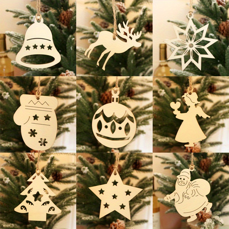 Christmas Wooden Snowflake Chips Christmas Decoration - Temu