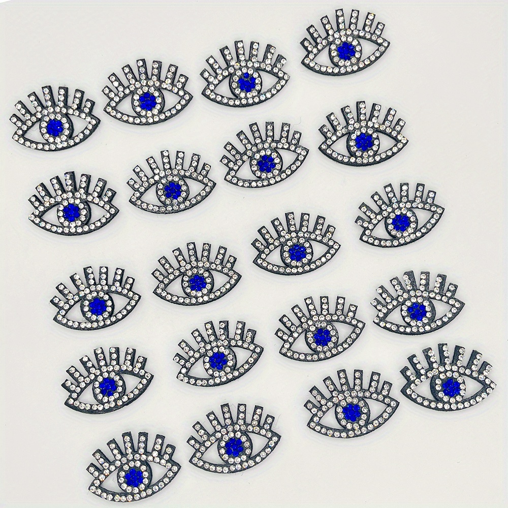 TEMU 20pcs Of Rhinestone Stickers For Eye Embellishments, Suitable For Clothing And Bag Decorations