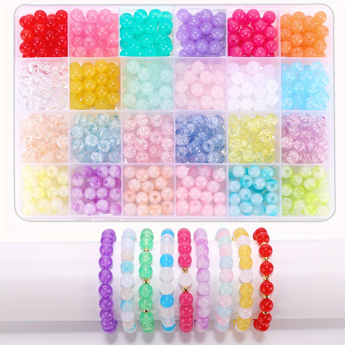  Xeahung 200PCS Acrylic Crystal Beads for Jewelry Making Craft  Beads with Holes Round Loose Beads for Bracelets Earring Necklace Rings  Adults Beading DIY Handmade Craft Decor Birthday Gifts (10mm) : Arts