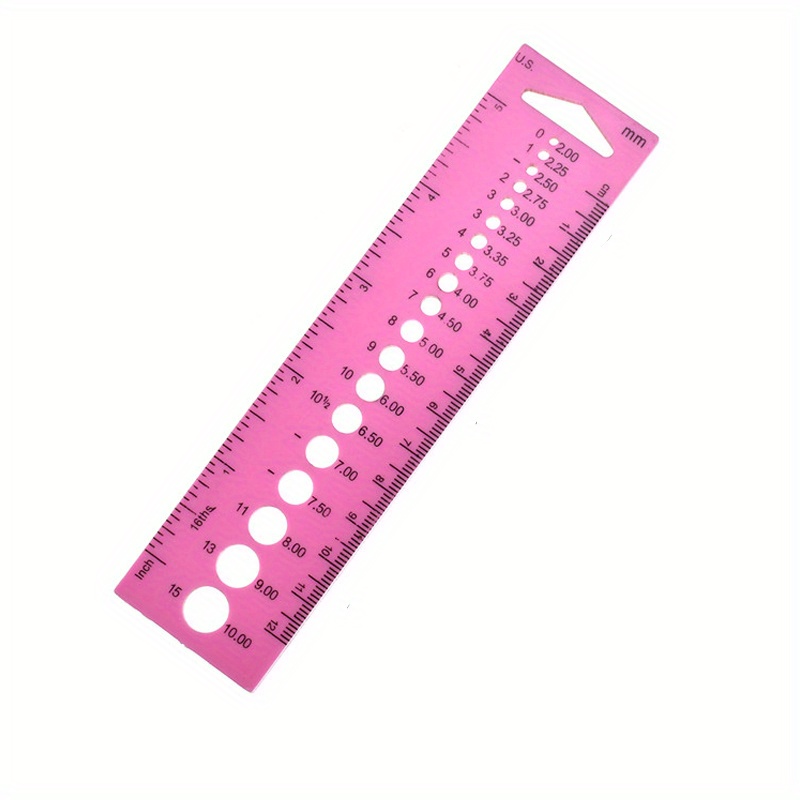Onbaglst-pink/white Crochet Knitting Special Ruler | Knitting Tool Sweater Needle Ruler Gauge Crochet Hooks Measuring Tool Knitting Gauge Abs Plastic Rulers