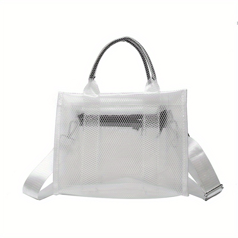 Designer Totes Clear PVC Large Branded The Tote Bag Designer Mesh Shoulder  Purses Transparent Women Jelly Hand Bag Casual Beach Shopping Tote From  Qwertyui879, $23.87