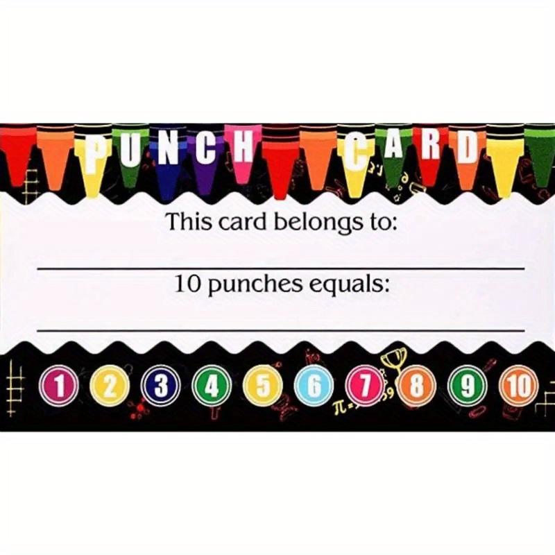 50pcs/pack Punch Cards, Suitable For Classroom, Behavior Reward Punch  Cards, Incentive Punch Cards, Member Point Cards Marketing Activity Number  Cards