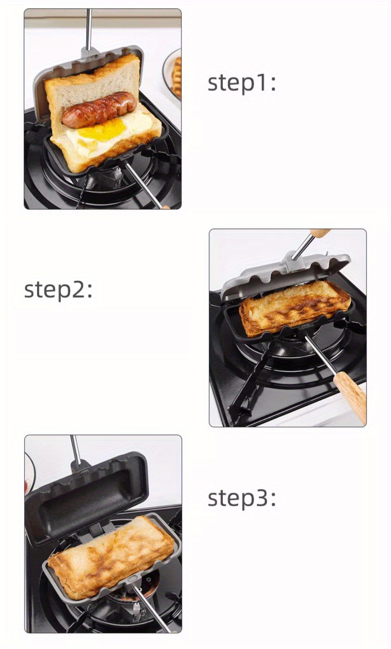 Household Camping Mini Grilled Sandwich Mold Double sided - Temu Italy