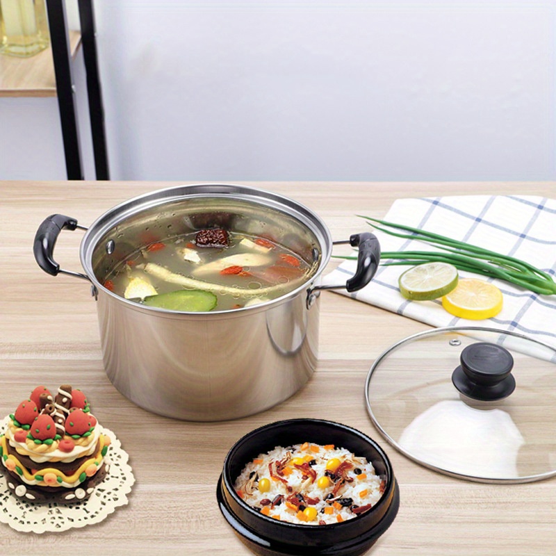 Ergonomic Stainless Steel Saucepan With Clear Glass Cover - Perfect For  Multipurpose Cooking & Home Kitchen! - Temu