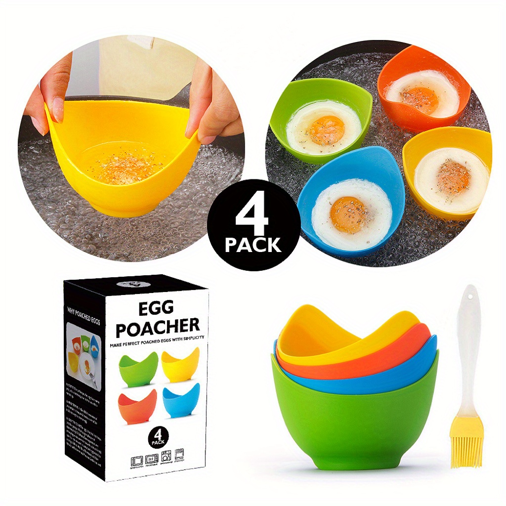 Egg Poacher Cups (4 Pack) Perfect Poached Eggs Poached Egg Maker