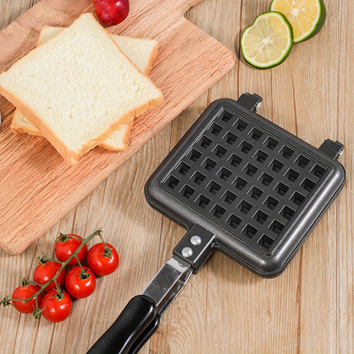 1pc Belgian Waffle Maker Pan - Aluminum Cookware for Breakfast and More -  Easy Sandwich Toaster - Kitchenware and Kitchen Accessories