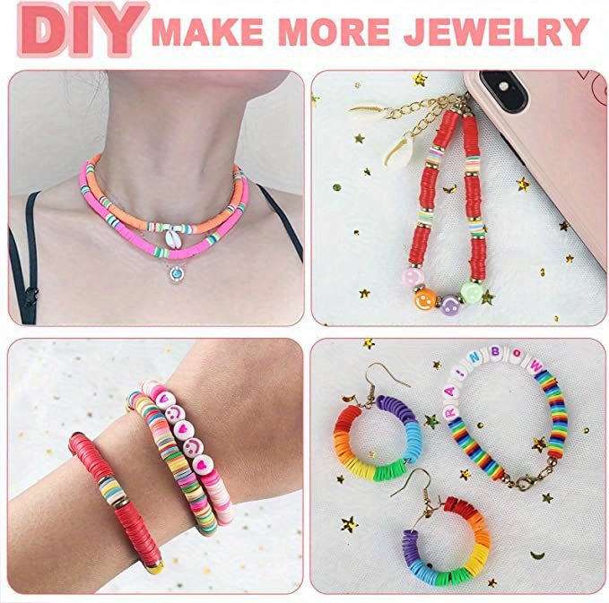 Fun Easy Diy Bracelet Making Kit Includes Clay Beads Preppy - Temu