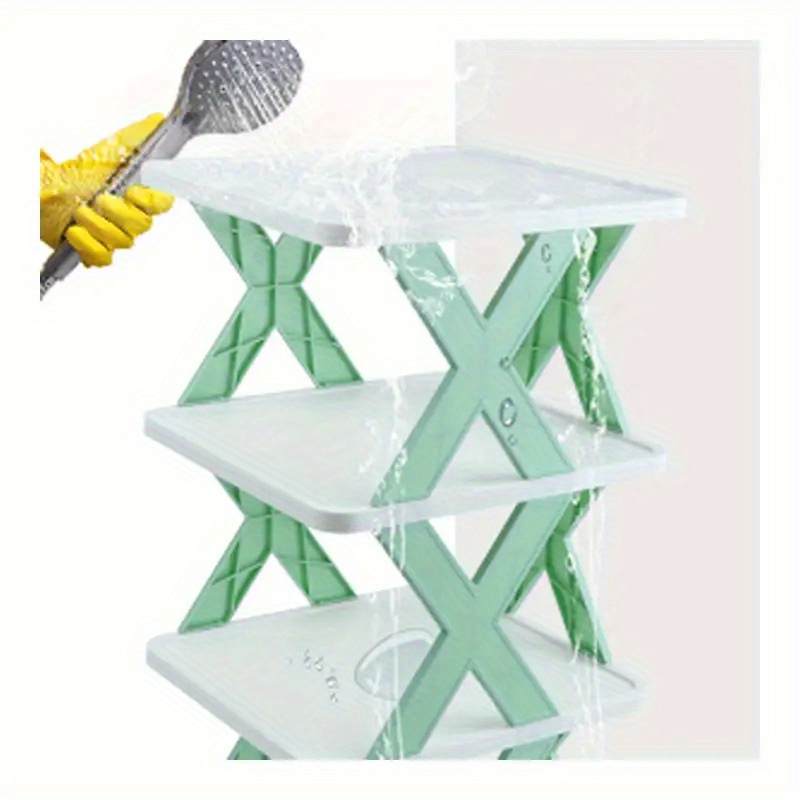 1pc stackable shoe shelf for small spaces easy to assemble and organize your footwear details 4