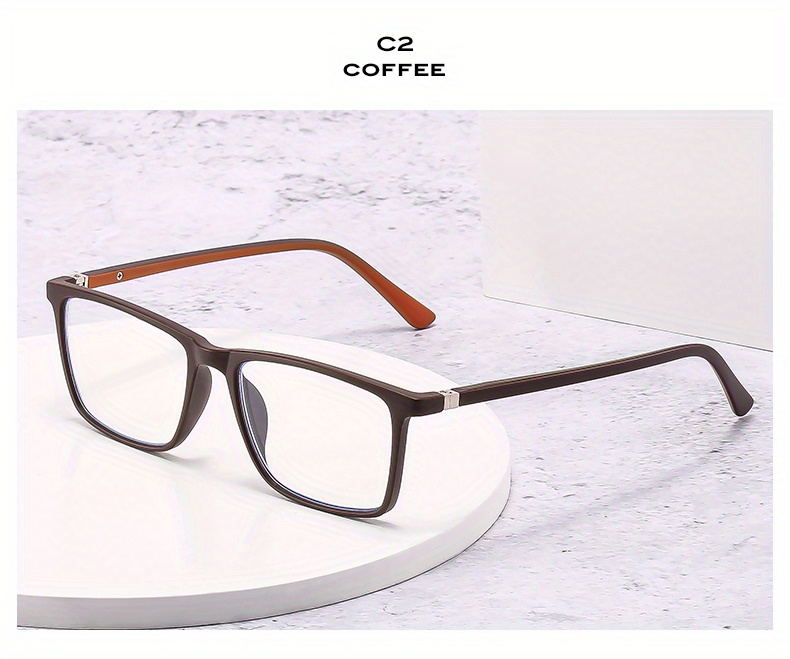 1pc Mens Square Frame Classic Glasses High Definition Magnification Pc