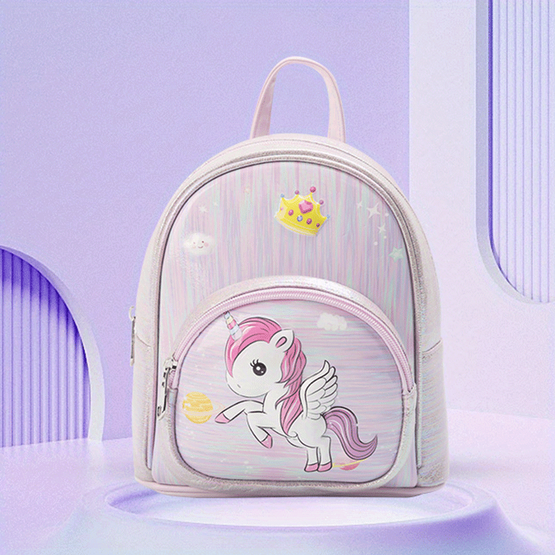 Unicorn Pattern Backpack for Kindergarten Princess Girls