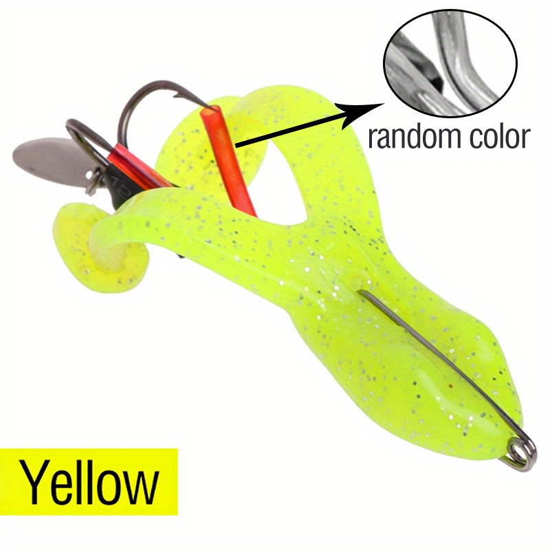 DOITPE Floating Weedless Lure Frog Baits with Double Sharp Hooks Hard Baits  Simulation Frog Snake Head Lure in Freshwater and Saltwater (Color F)  (Color: Color F)