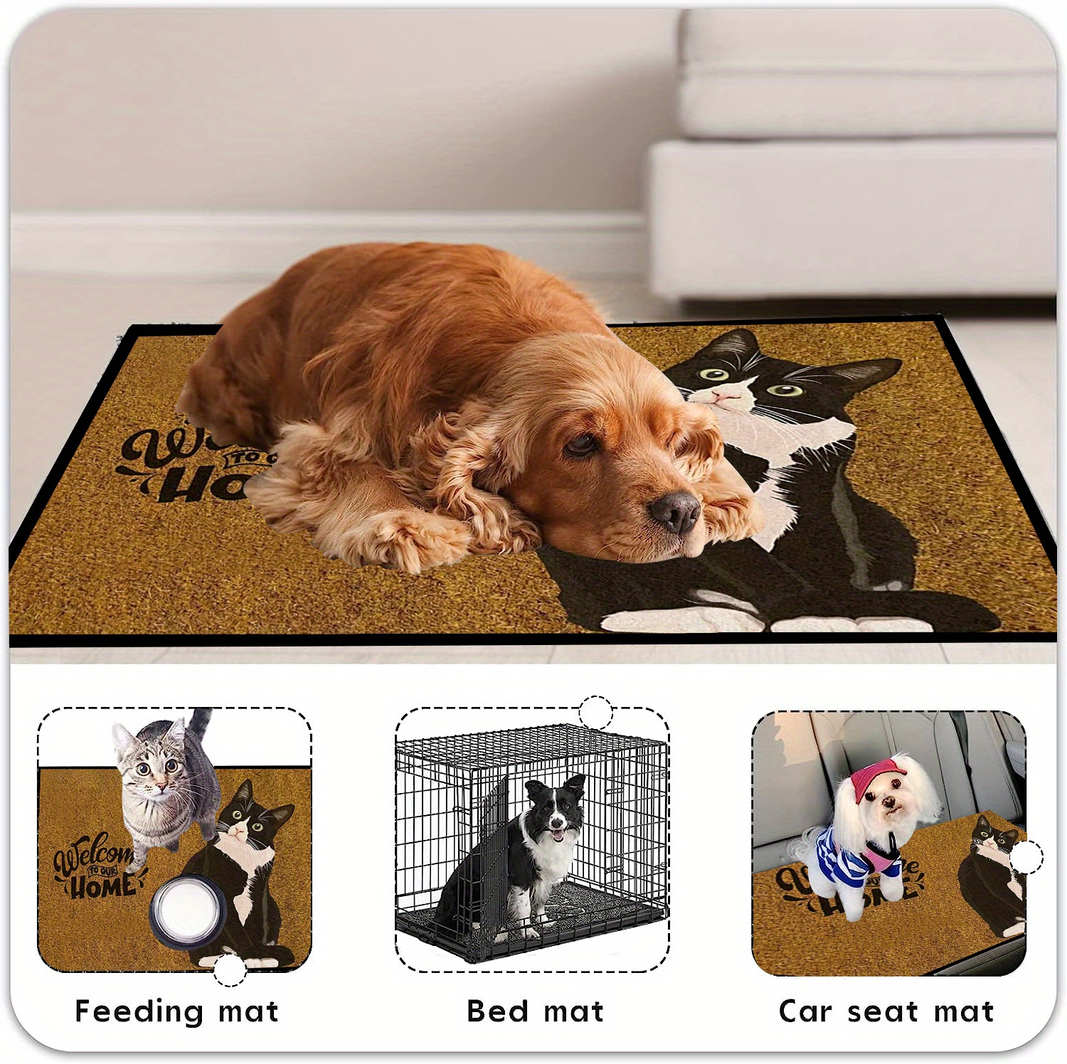 1pc Lindo Gato Entrada Felpudo, Bajo-Pila Suciedad Resistente Piso Mat, Resistente A Las Manchas Y La Decoloración, Baño Mat, Perfil Bajo, Interior Exterior Puerta Mats, Fácil Limpieza Patio Entrada Mat Para Todas Las Estaciones detalles 1