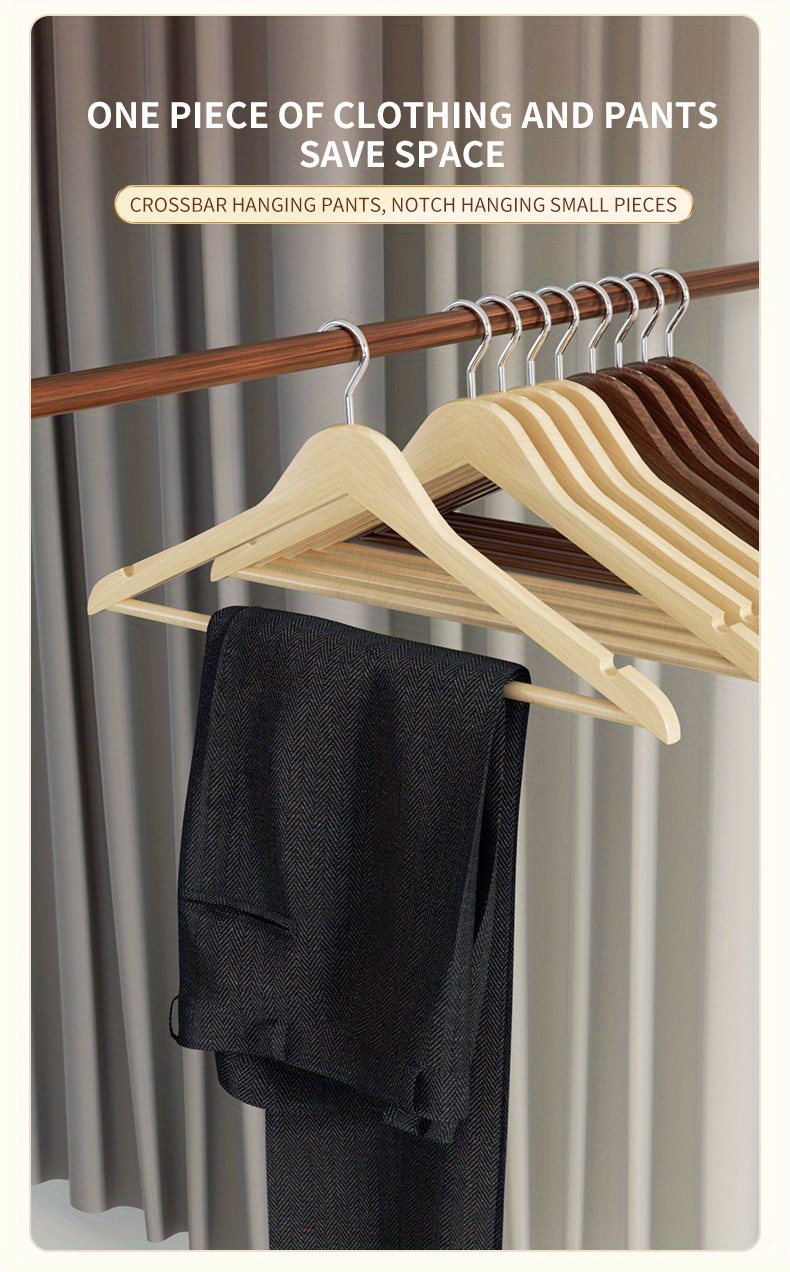 Non-slip Wooden Clothes Hangers Withe Grooves, Solid Wood Drying Rack For  Wardrobes, Bedrooms, Clothing Stores, Anti-deformation Traceless Standard  Hangers, Household Space Saving Storage Organizer For Bedroom, Bathroom,  Closet, Wardrobe, Home - Temu