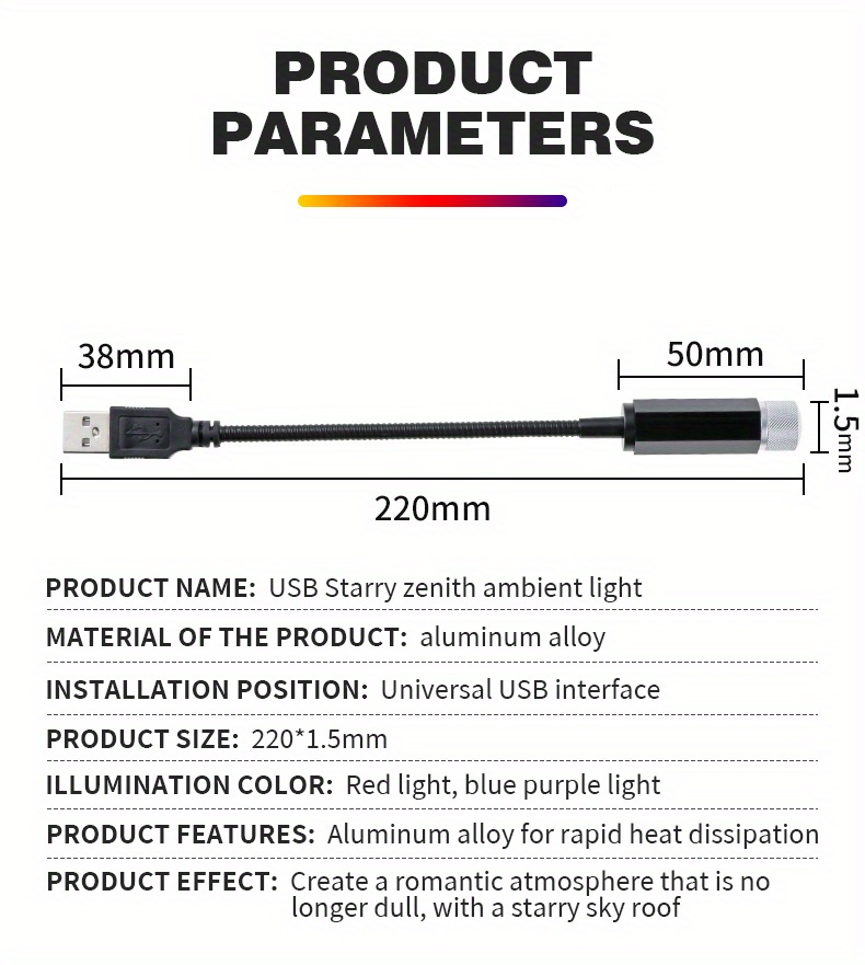 Auto-USB-Sternenhimmel-Lichter, Laserprojektion, Sternenhimmel