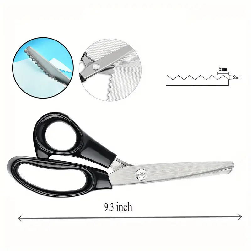 Pinking Shears For Fabric Cutting, Zig Zag Scissors, Scrapbook Scissors  Decorative Edge, Great For Many Kinds Of Sewing Fabrics Leather And Craft  Paper, Professional Handheld Dressmaking,craft Scissors Serrated Scissors,lace  Scissors - Temu
