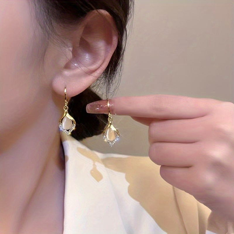 Women's Opal Water Drop Shape Earrings