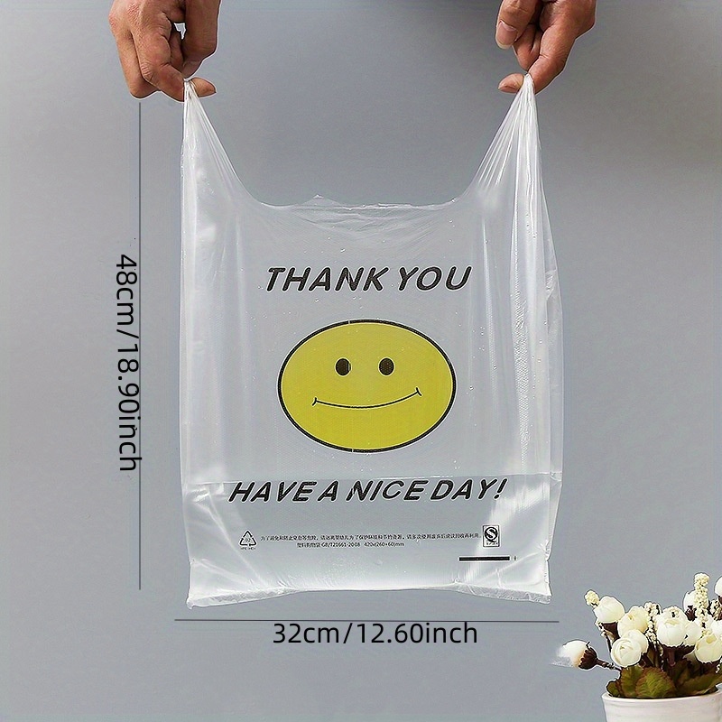 Shirt Bags Disposable Transparent Plastic Bags Handles Bulk Temu