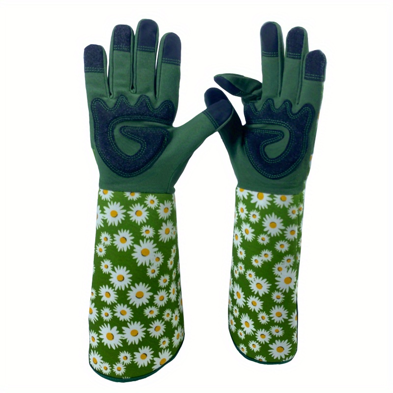 Guantes de jardinería de cuero para mujer, elastano flexible y  transpirable, guantes de jardinería a prueba de espinas para patio, regalos  de jardín y