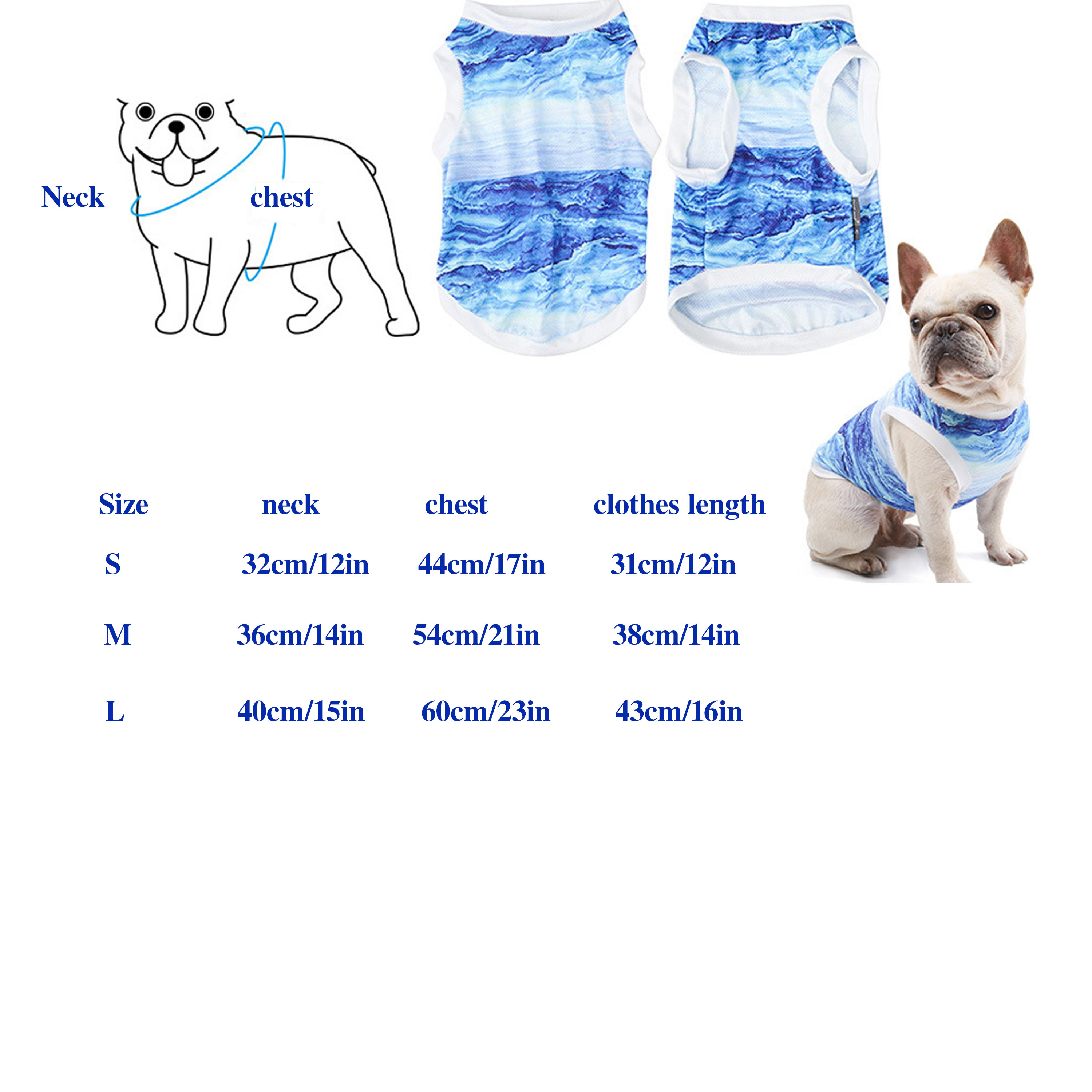 Dog Cool Vest Instant Cooling Bulldog Clothes On Summer For Small To