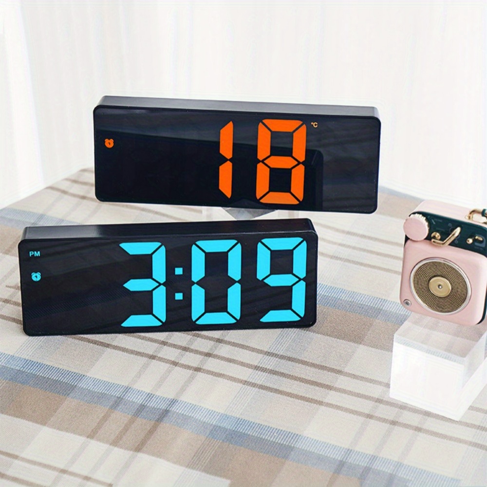 Reloj-Despertador Digital LED Con Música, Control Por Voz