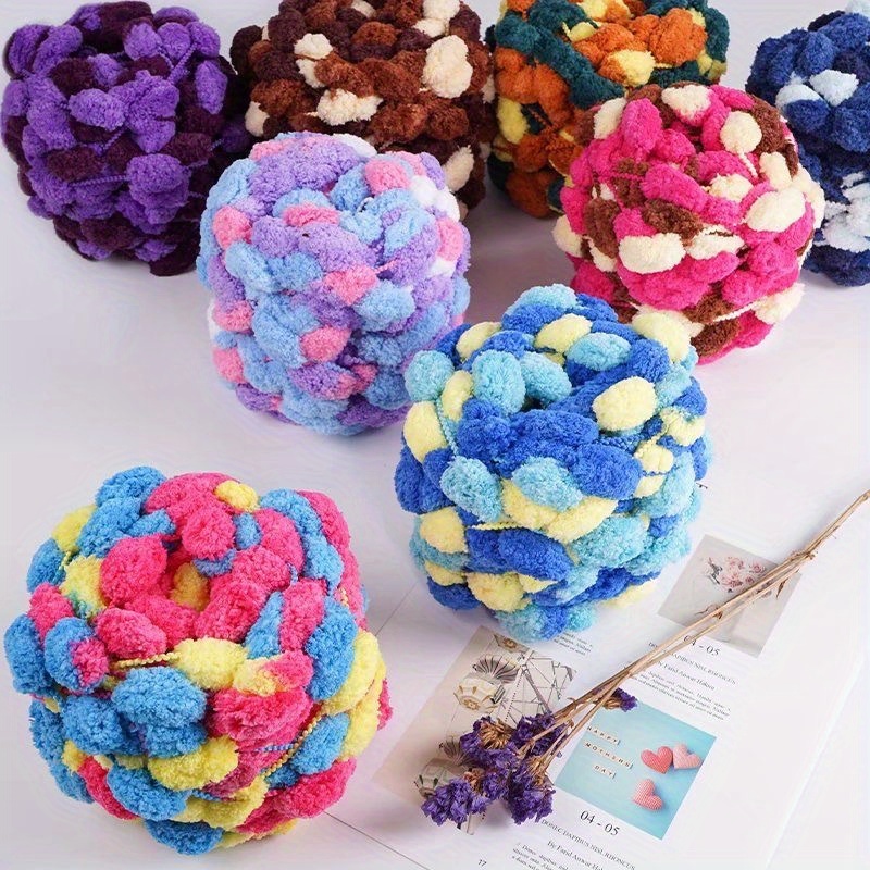 Diy Knitting Large Yarn Ball Pompom Yarn, Flake Yarn Crocheting For Making  Scarf, Blanket, Cushion, Rug, Mat