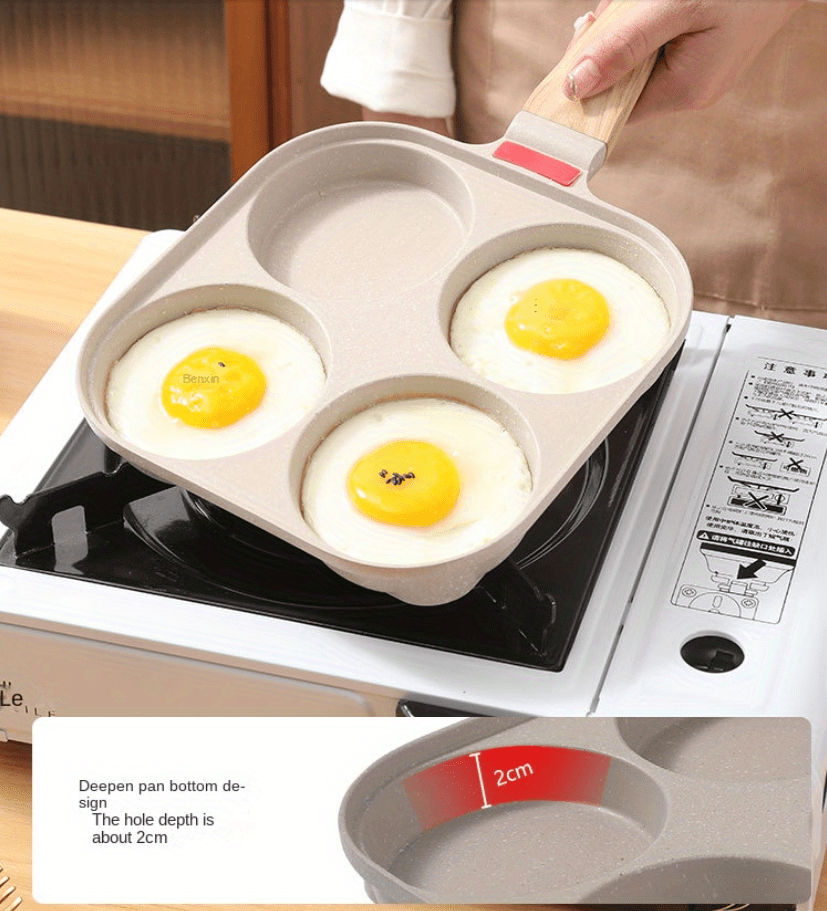 1pc, 4-Cup Frying Pan (7''), Fried Egg Pan, Sectional Pancake Pan, For Gas  Stove Top And Induction Cooker, Kitchen Utensils, Kitchen Gadgets, Kitchen