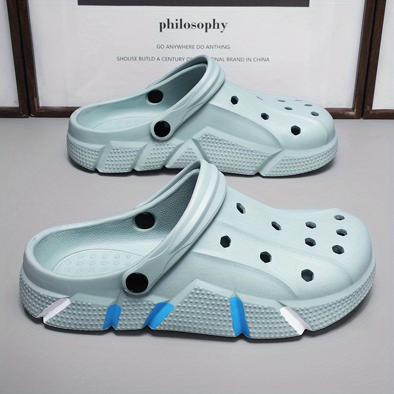 Men's Comfortable Platform Clogs Hollow Out Non Slip Garden Shoes