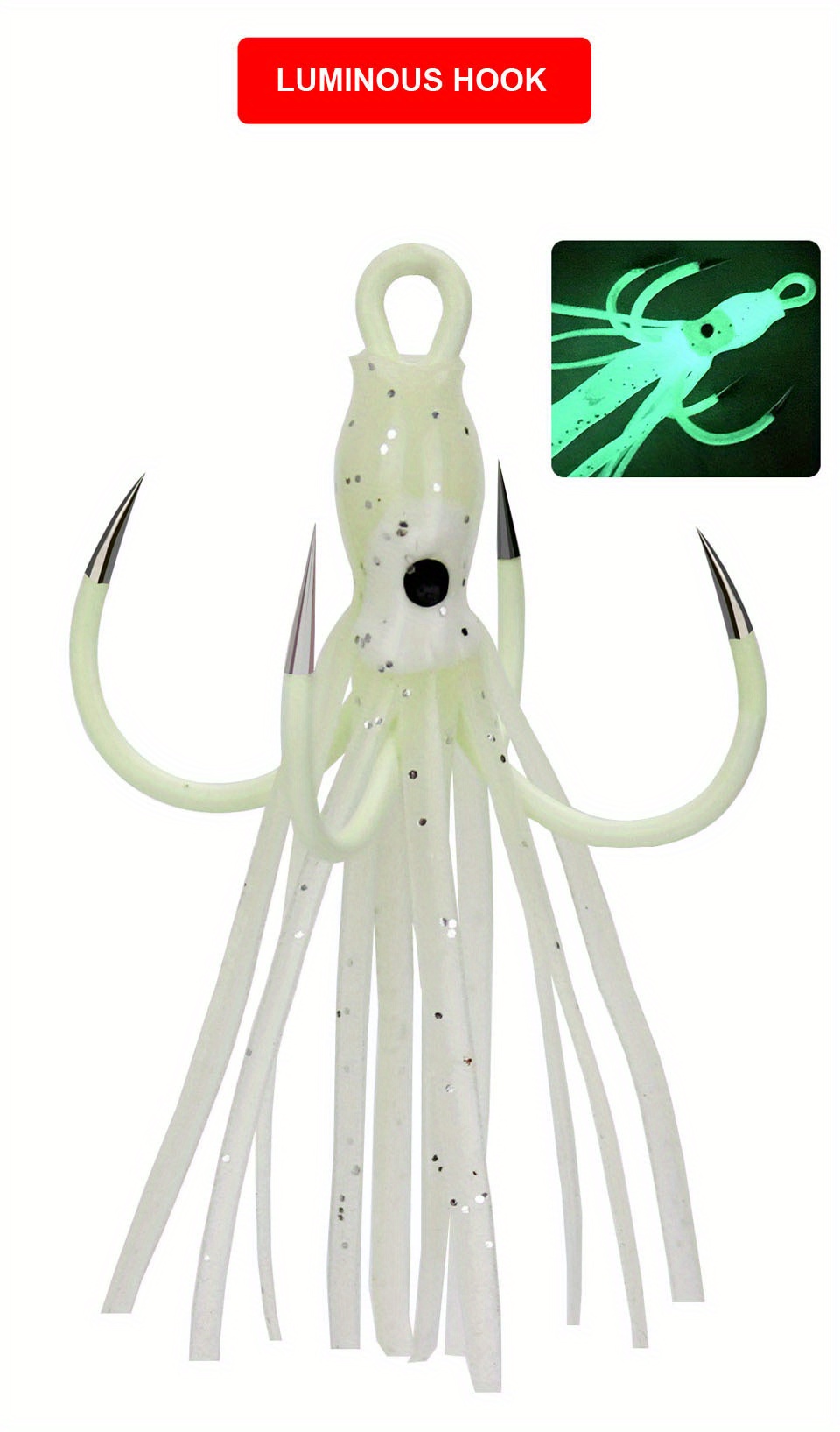 Luminous Squid Hook Glow In Dark Cuttlefish Octopus Fish - Temu
