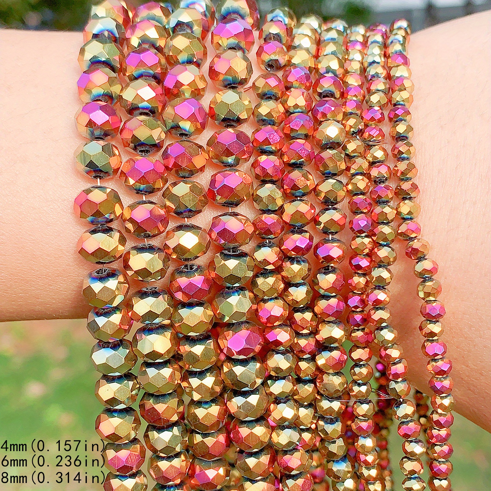 Red Multicolored Crystal Beads Cut Surface Loose Beads For - Temu