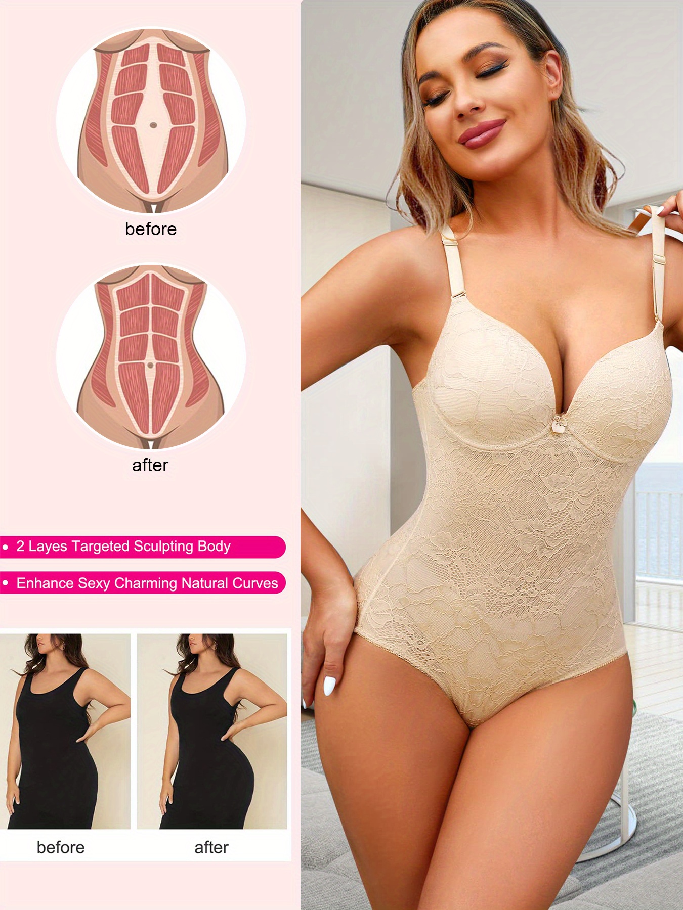iOPQO lingerie for women Shapewear Bodysuit For Women Tummy