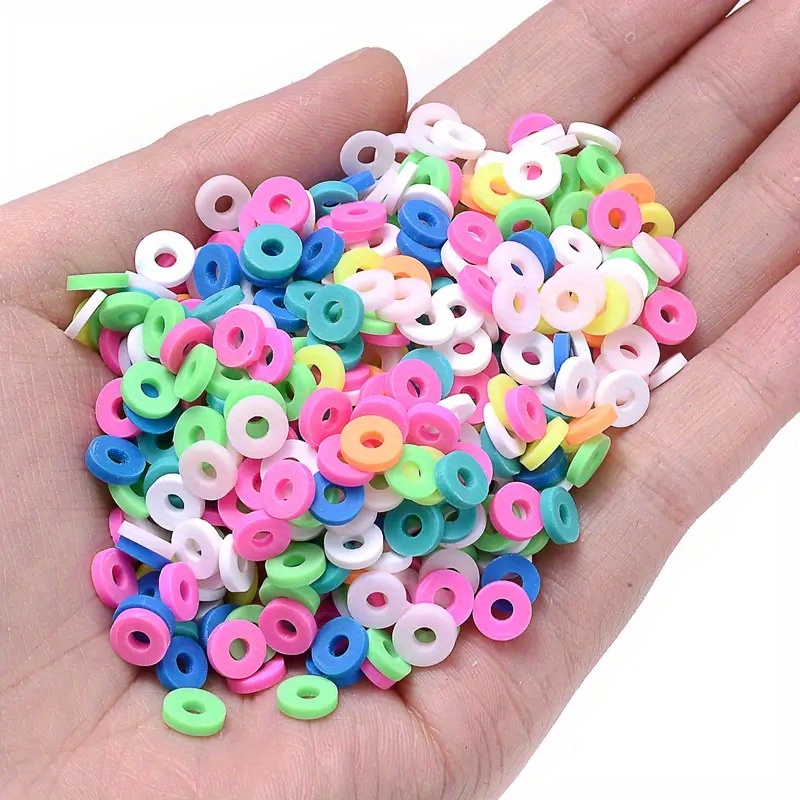 5000pcs White Clay Beads Polymer Clay Beads Heishi Beads Flat Round Spacer  Beads for Bracelets Earring Necklace Making DIY Handmade Craft(6mm, White)  in 2023