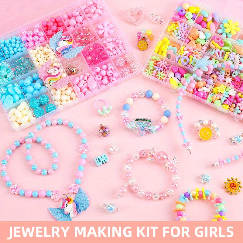 Colorful Beads Jewelry Making Kit For Girls Colorful Snap - Temu United  Arab Emirates