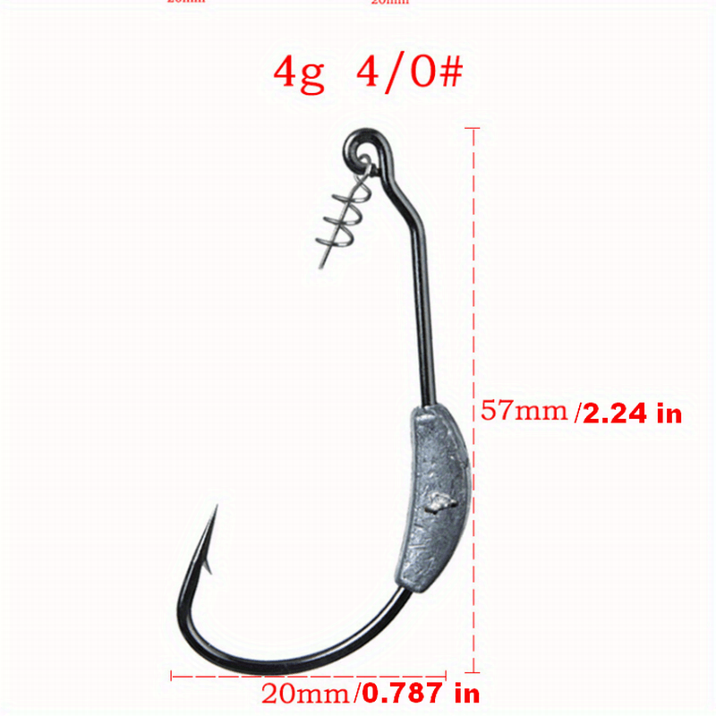 1bag Weedless Jig Hooks Saltwater Fishing Cork Screw Design - Temu New  Zealand