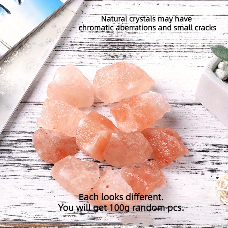 1pc/100g Sale Dell'Himalaya Naturale Arancione Rosa Grezza Pietra Cristallo  Pezzi Di Sale Puro E Naturale Cristalli Di Sale Roccioso Khewra Miniera Di