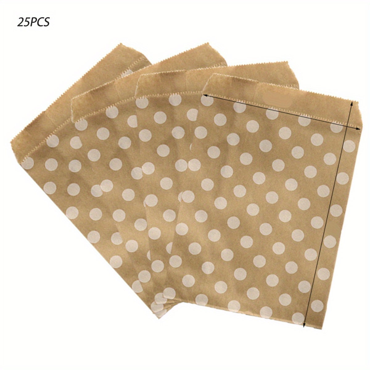 Paquete 25 bolsas papel para chuches 15 x 21 x 6 Kraft con blonda