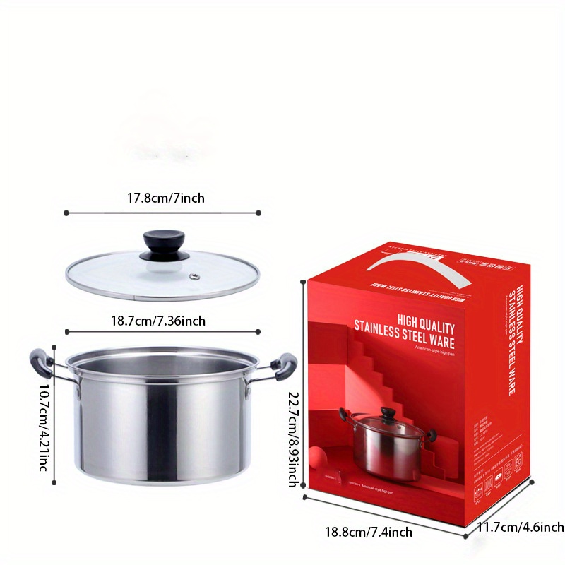 Ergonomic Stainless Steel Saucepan With Clear Glass Cover - Perfect For  Multipurpose Cooking & Home Kitchen! - Temu